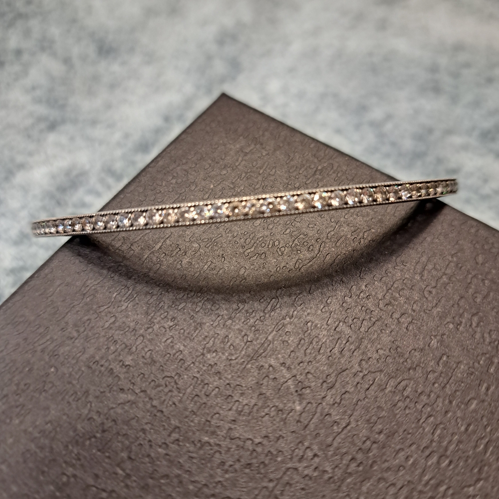 Elegant Silver Rhinestone Bangle